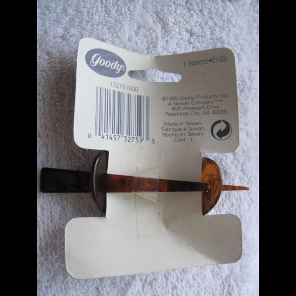 Goody 1999 Plastic Hair Barrette Stick Through Pin Heart Tortoiseshell Brown - Picture 4 of 7